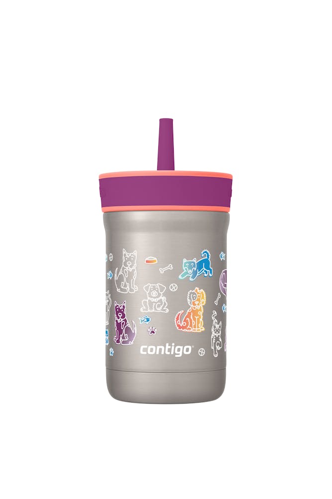Kids Leighton Spill-Proof Stainless Steel Tumbler with Straw, 12oz U6